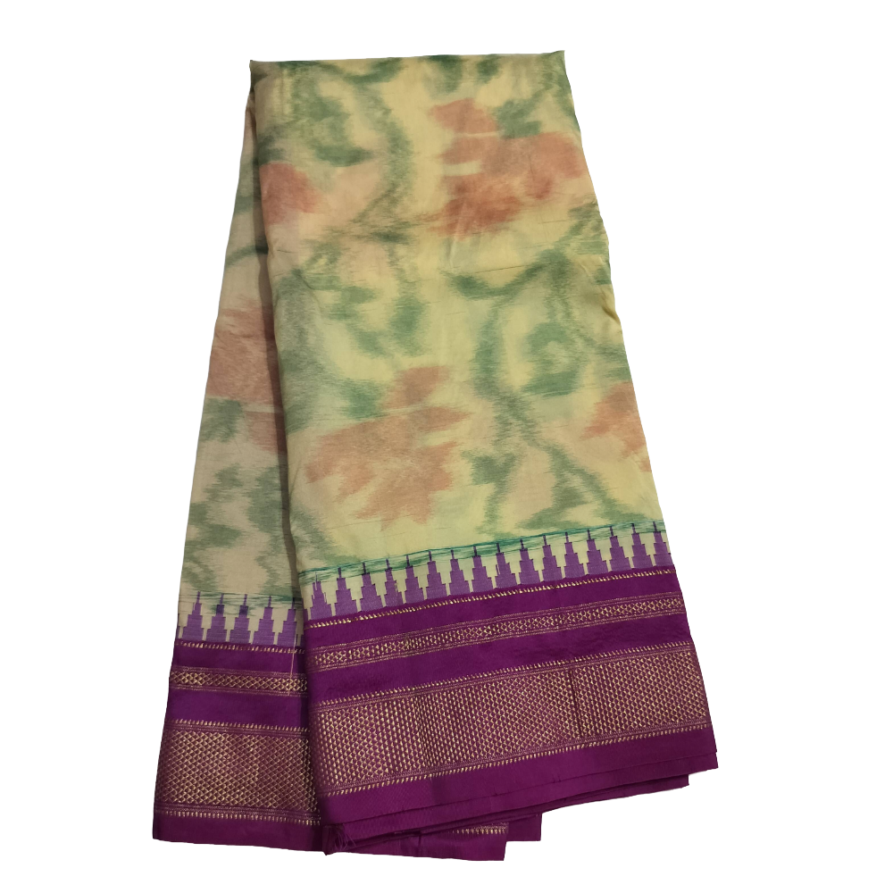 Premium Ilkal Semi Silk Saree with Ikkat Print | Shree Banashree Sarees - Image 4